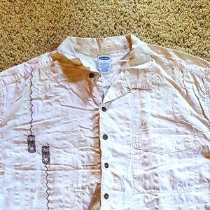 XL Textured Tiki Button Down Shirt